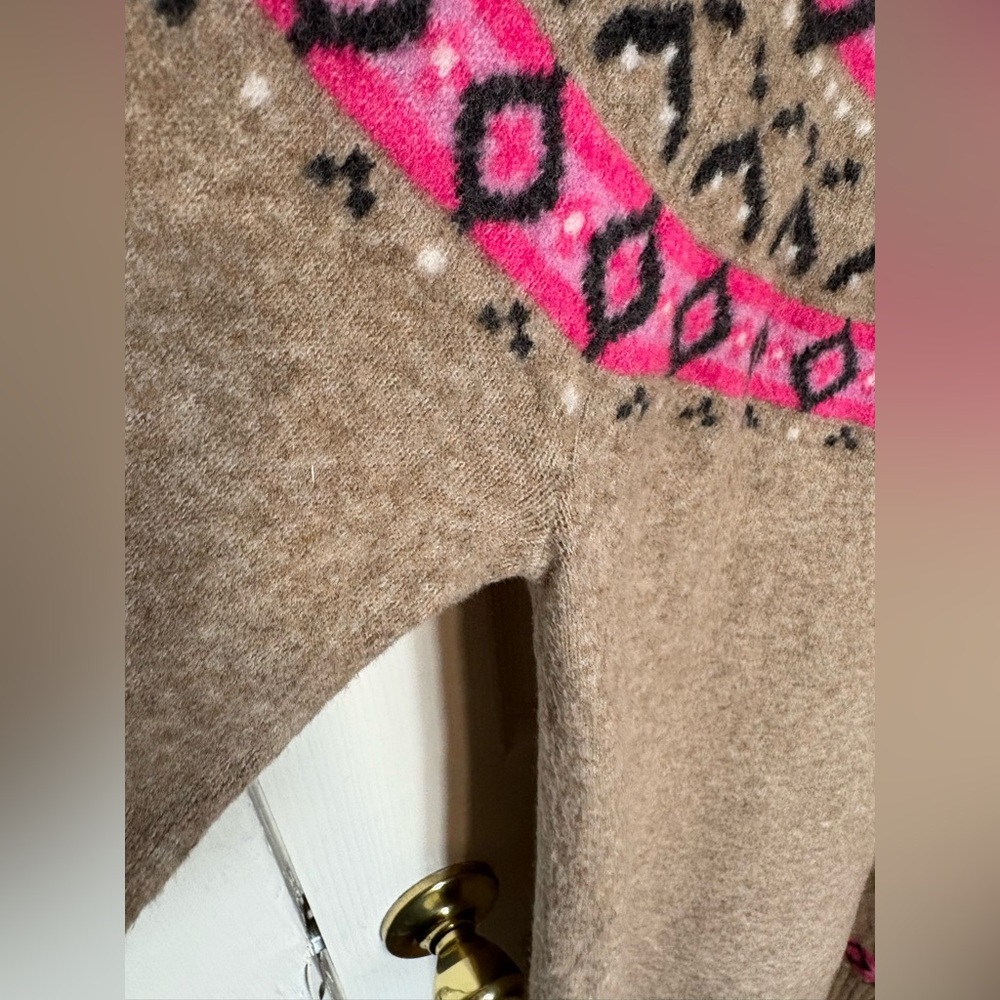 LOFT Tan Fair Isle Sweater Dress – Size XL – Cozy Winter Style - Picture 7 of 10